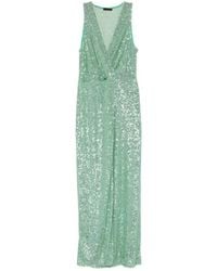 Hanita - Abito Lungo Menta Paillettes - Lyst