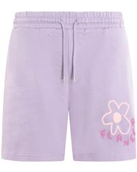 flâneur - Korte Broeken ,Paars ,Katoen Blossom Shorts - Lyst