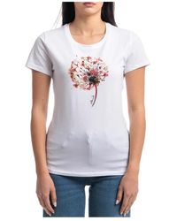 Liu Jo - T-shirt con stampa e strass - Lyst