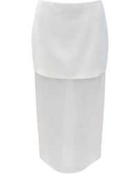 SIMONA CORSELLINI - Rokken ,Wit ,Organza Gonna Midi - Lyst