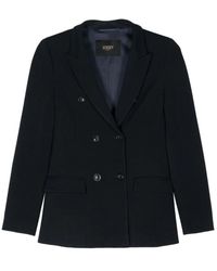 Seventy - Jassen ,Blauw ,Blauwe Double-Breasted Jas Met Peak Revers - Lyst
