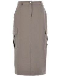 Theory - Rokken ,Grijs ,Polyester Relaxed Cargo Rok - Lyst