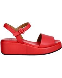 Camper - Schoenen ,Rood ,Leer Misia Wedge Sandaal - Lyst
