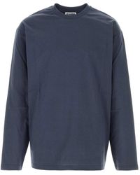 Jil Sander - T-Shirt Met Lange Mouwen En Ronde Hals - Lyst