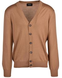 Gran Sasso - Truien & Vesten ,Bruin ,Wol Cardigan Met Knopen - Lyst