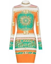Balmain - Kleid Mit Grafischem Print - Lyst