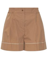 Moncler - Korte Broeken ,Bruin ,Katoen Katoenen Shorts Met Zakken - Lyst