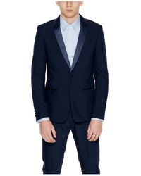 Antony Morato - Jassen ,Blauw ,Polyester Pak Jas Lente/Zomer Collectie - Lyst