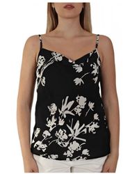 Marella - Tops ,Zwart ,Denim Sleeveless Top - Lyst