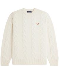 Fred Perry - Geflochtener wollpullover - Lyst