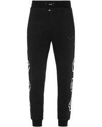 Philipp Plein - Broeken ,Zwart ,Katoen Joggingbroek Hexagon - Lyst