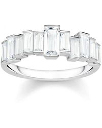 Thomas Sabo - Accessoires ,Grijs Ring Baguette Slijpsel 925 Sterling Zilver Tr 2269-051-14-54 - Lyst