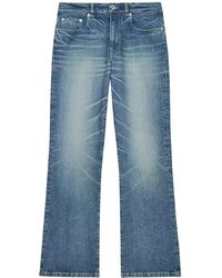 KENZO - Jeans ,Blauw ,Katoen Blauwe Cropped Fit Jeans Met Distressed Effect - Lyst