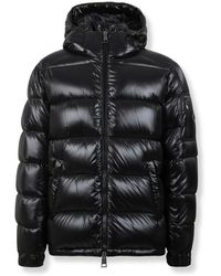 Herno - Jassen ,Zwart ,Nylon Glanzend Donsjack Met Capuchon - Lyst