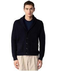 Drumohr - Cardigan lana blu scuro - Lyst
