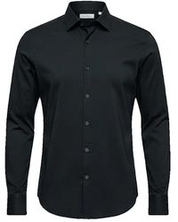 Sonrisa - Overhemden ,Zwart ,Katoen Het Ideale Jersey Overhemd - Lyst