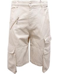 Gcds - Korte Broeken ,Wit ,Denim Cargo Denim Shorts Off Ultracargo - Lyst