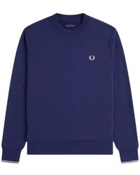 Fred Perry - Hoodies & Sweatvesten ,Blauw ,M7535 Crewneck Sweatshirt - Lyst