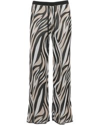 Marella - Broeken ,Zwart ,Polyester Mltelica Rechtvallende Broek - Lyst
