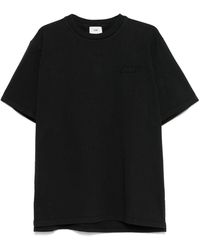 Autry - Schwarzes t-shirt mit rundhalsausschnitt und logo-patch - Lyst