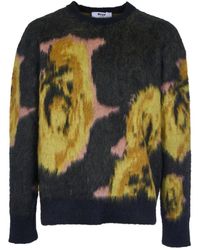 MSGM - Zwarte Trui Met Jacquardpatroon - Lyst