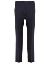 BOGGI - Broeken ,Blauw ,Wol Micro Patterned Stretch Wollen Broek - Lyst