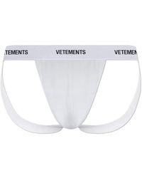 Vetements - Ondergoed ,Wit ,Katoen Logo-Woven Jock Strap - Lyst