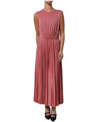 Dolce & Gabbana - Plissé Mouwloze Maxi - Lyst