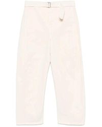 Lemaire - Ecru gancio zip pantaloni - Lyst