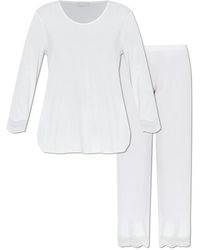 Hanro - Nachtkleding ,Wit ,Tweed Cira Tweedelige Pyjama Set - Lyst
