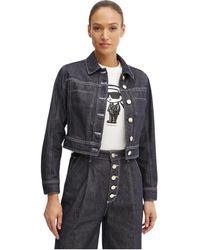KARL LAGERFELD - Jassen ,Blauw ,Denim Cropped Denim Jacket - Lyst