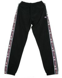 Champion - Schwarze Jogger Sweatpants Mit Elastischem Bündchen - Lyst