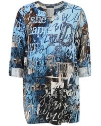 Doris Streich - Bluse Mit Grafischem Print Und Glitzerdetails - Lyst