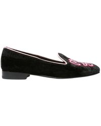 SCAROSSO Lady nolita velvet loafers - Negro