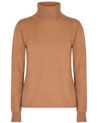 Max Mara - Jersey De Cachemira Cuello Alto Camel, Mujer, Talla - Lyst