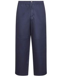 Moncler - Blauwe Broek Met Elastische Tailleband - Lyst