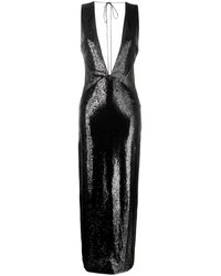 R.ev - Schwarzes pailletten maxikleid - Lyst