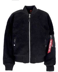 Alpha Industries - Jassen ,Zwart ,Polyester Sherpa Teddy Jas Zwart - Lyst
