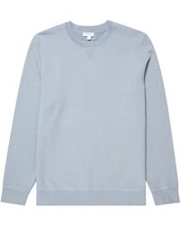 Sunspel - Hoodies & Sweatvesten ,Blauw ,Katoen Loopback Sweatshirt - Lyst