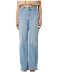 Liu Jo - High Waist Wide Leg Denim Jeans - Lyst
