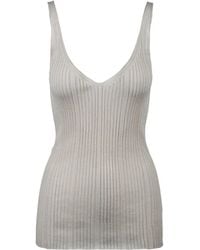 Alpha Studio - Truien & Vesten ,Polyester V-Hals Truien - Lyst
