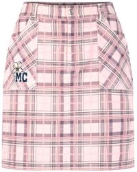 Marc Cain - Rokken ,Roze ,Katoen Corduroyrok Met Ruit En Borduursel - Lyst