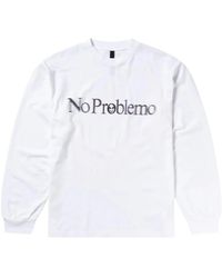 No Problemo - Tops ,Wit ,Katoen Smile Away Ls Tee - Lyst