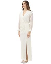SIMONA CORSELLINI - Langes Elegantes Weißes Kleid Für Frauen - Lyst
