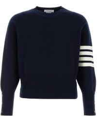Thom Browne - Truien & Vesten ,Blauw ,Kasjmier Cashmere Sweater - Lyst
