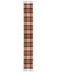 Barbour - Accessoires ,Bruin ,Wol Tartan Sjaal Met Franjes - Lyst