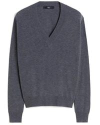 Weekend by Maxmara - Truien & Vesten ,Grijs ,Wol Estremo V-Neck Sweater - Lyst
