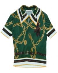 Acne Studios - Tops ,Groen ,Polyester Geplooide Blouse Met Print - Lyst