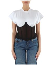 Versace - Top corsetto in cotone - Lyst