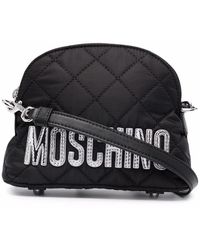 Moschino - Stilvolle schwarze crossbody-tasche aus lackleder - Lyst
